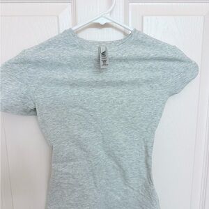 SKIMS Gray Short Sleeve Tee (Cotton Jersey)
